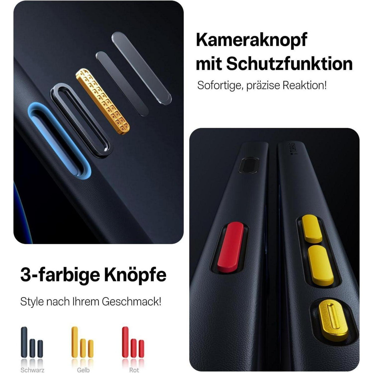 iPhone 17 Schutzhülle Stoßfest mit Kameratastenschutz Schwarz