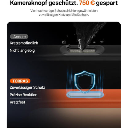 iPhone 17 Pro Max Hülle: Stoßfest, Kameraknopf-Schutz, Orange