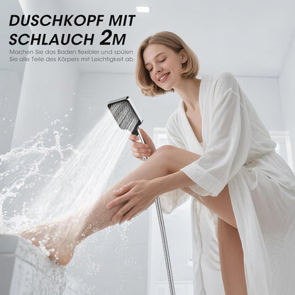 Hochdruck Duschkopf mit Schlauch 2m – Wassersparend & Flexibel