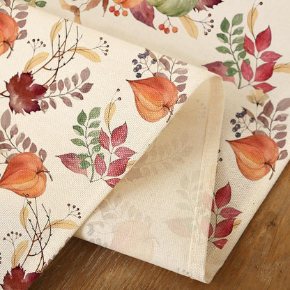 Herbst Tischläufer 40x140 cm – Orange Grün Blätter Deko