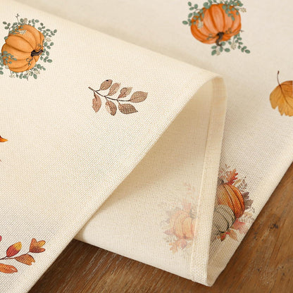 Herbst Tischläufer Orange Kürbisblätter 33x183 cm