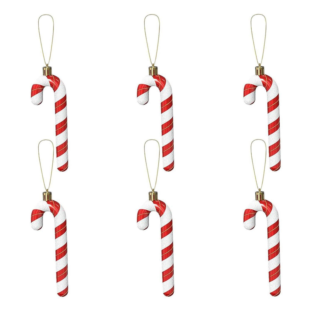 Christbaumschmuck Zuckerstangen 6er-Pack Burgunderrot