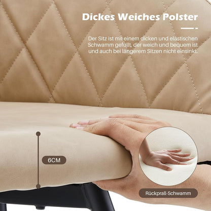 Drehbare Esszimmerstühle 4er Set, Beige in Lederoptik