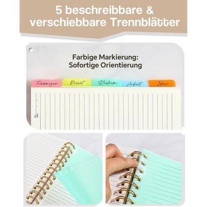 A4 Ringbuch mit Register – Schwarz, 300 Seiten