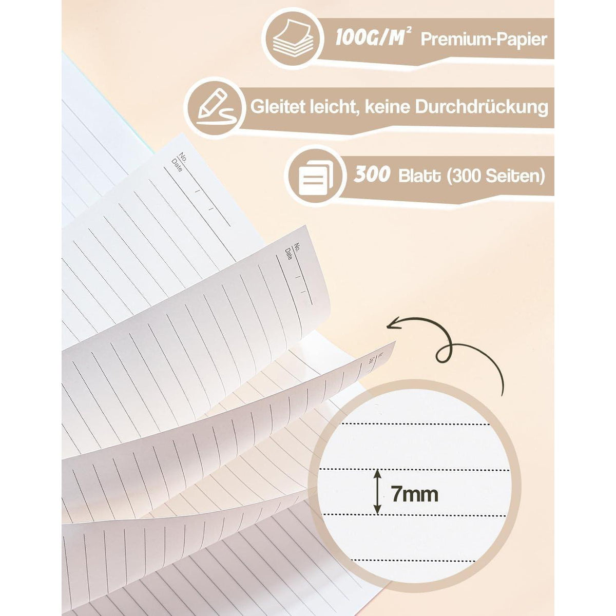 A4 Ringbuch mit Register – Schwarz, 300 Seiten