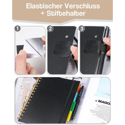 A4 Ringbuch mit Register – Schwarz, 300 Seiten