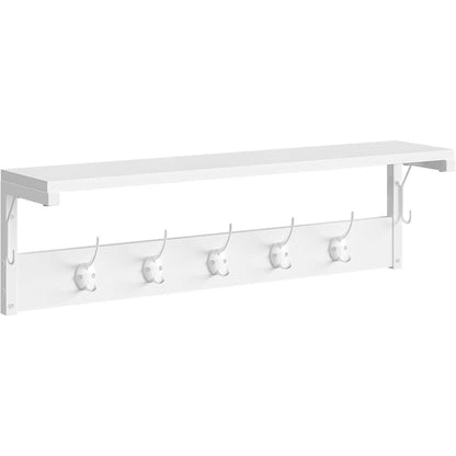 Wandgarderobe mit 7 Haken und Ablage, Weiß