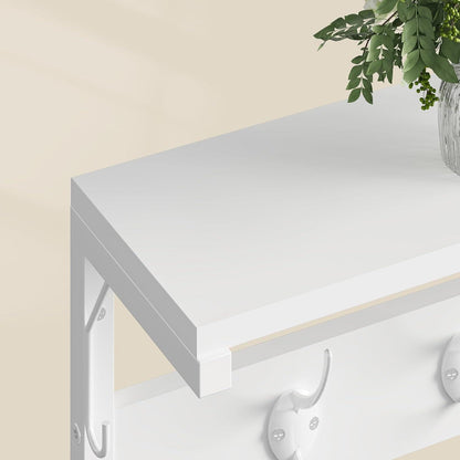 Wandgarderobe mit 7 Haken und Ablage, Weiß