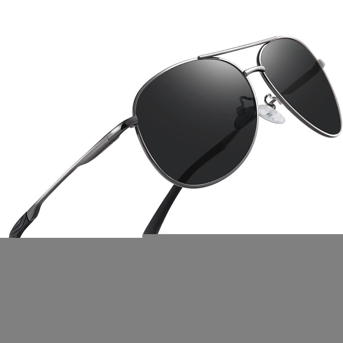 Polarisierte Sonnenbrille Unisex UV400 Vintage Metallrahmen Grau/Schwarz