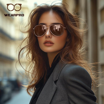 Polarisierte Sonnenbrille Unisex UV400 Vintage Metallrahmen Grau/Schwarz