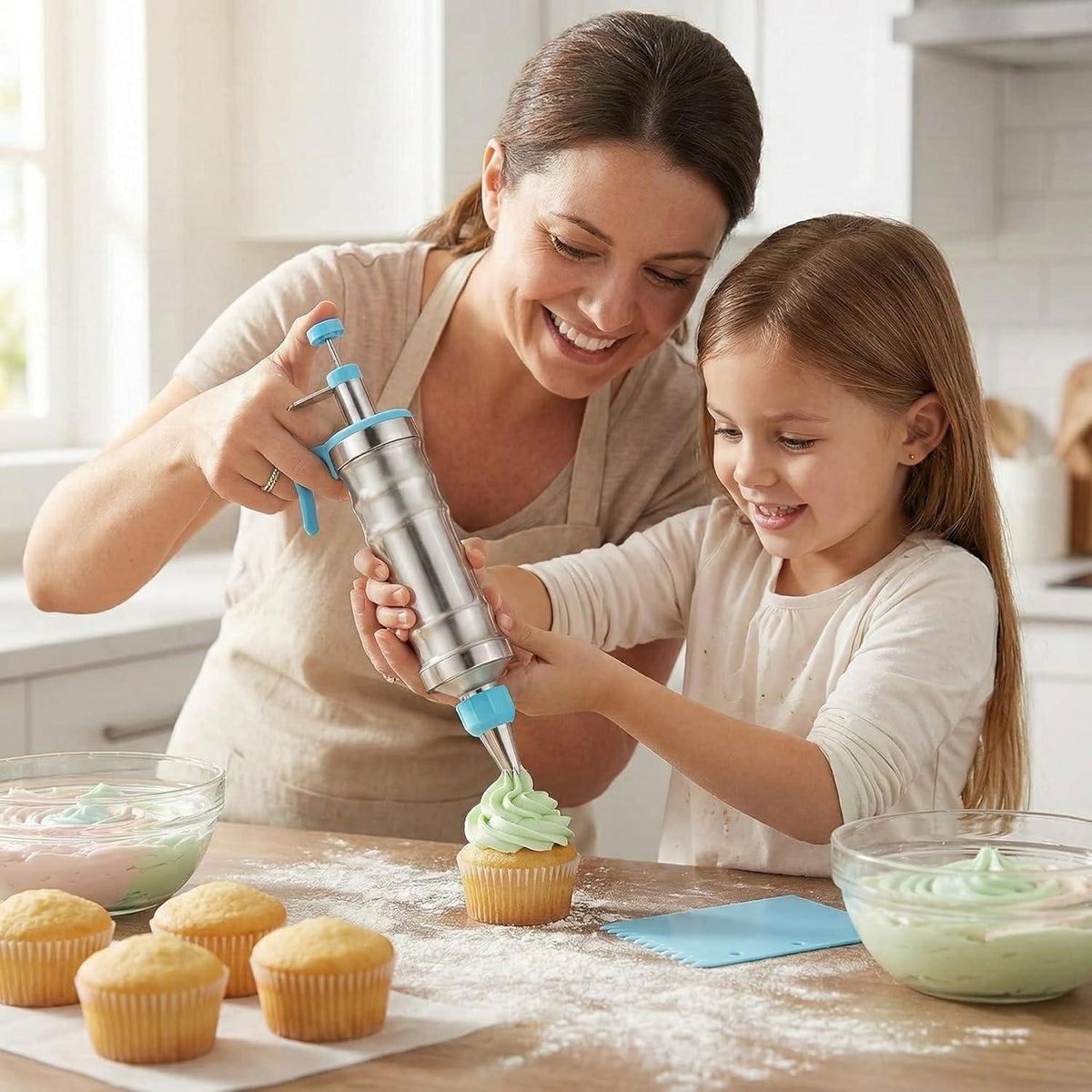Kuchendekorations-Set Lila – Spritzpistole & Tüllen