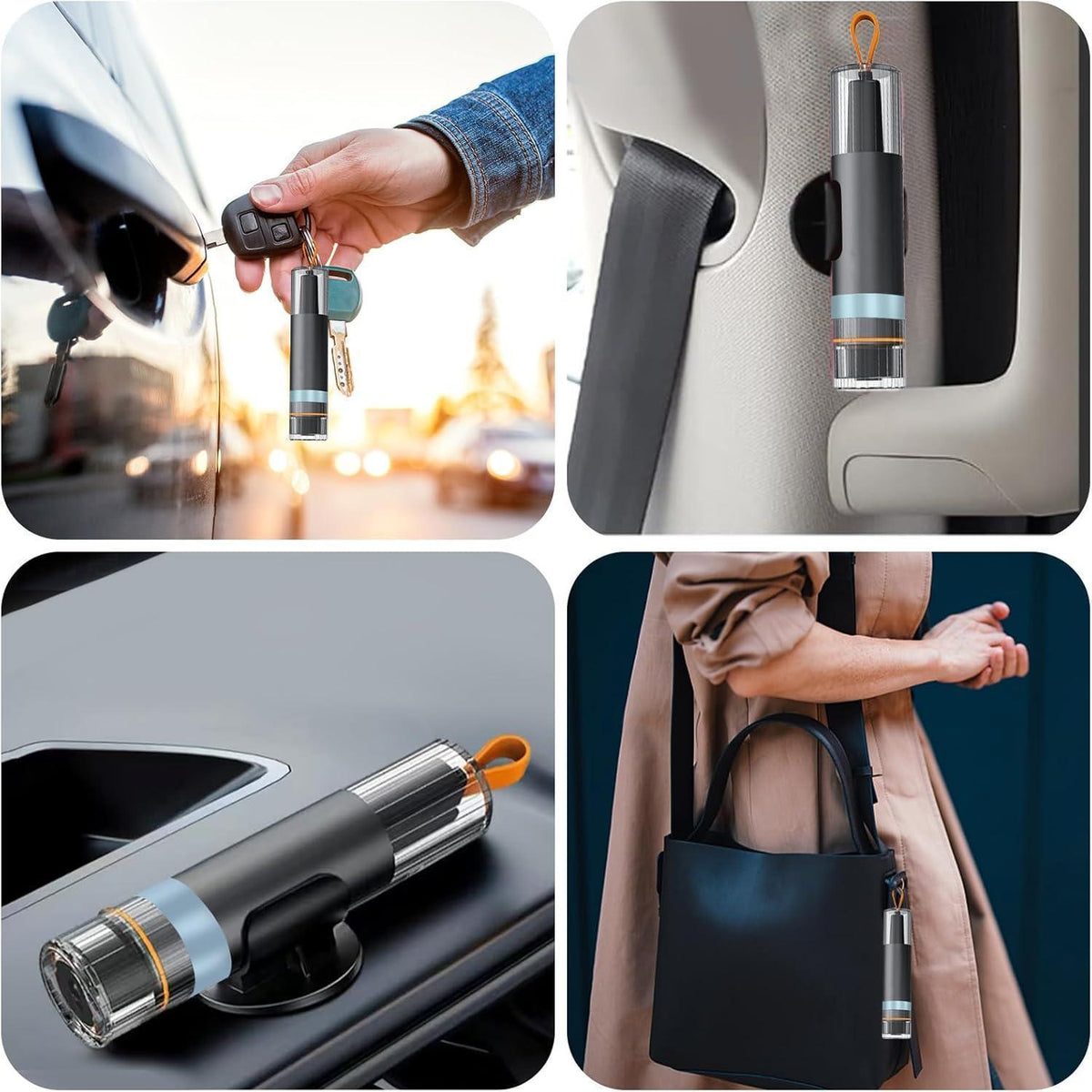 Notfallhammer Auto mit Gurtschneider – 2er Set