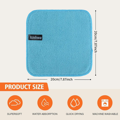 Mikrofasertücher 20x20cm – 10er Pack, farbig & fusselfrei