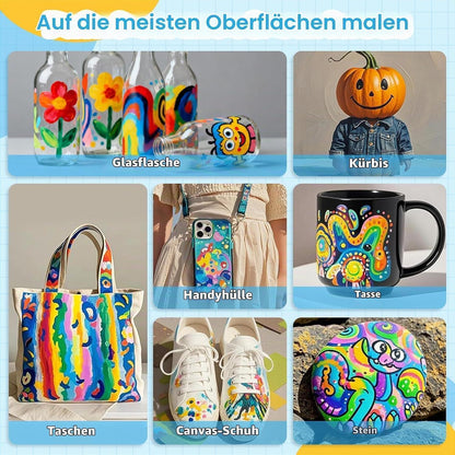 Acrylmarker Set 120 Farben – Wasserdicht & Doppelspitze