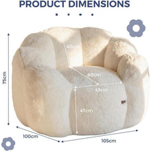 Flauschiger Sitzsack Erwachsene – Blumen Design, Memory Foam