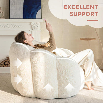 Flauschiger Sitzsack Erwachsene – Blumen Design, Memory Foam