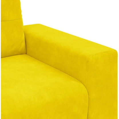 Gelbes Samt Sofa mit Schlaffunktion – Zweisitzer 140cm