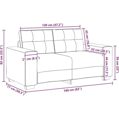 Gelbes Zweisitzer-Sofa Samt 120cm – Modernes Design