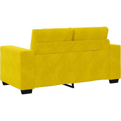 Gelbes Zweisitzer-Sofa Samt 120cm – Modernes Design