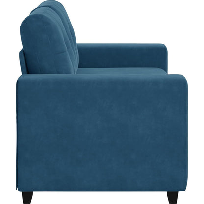 Modernes Zweisitzer Sofa Blau – Bequemes Leinen & Samt