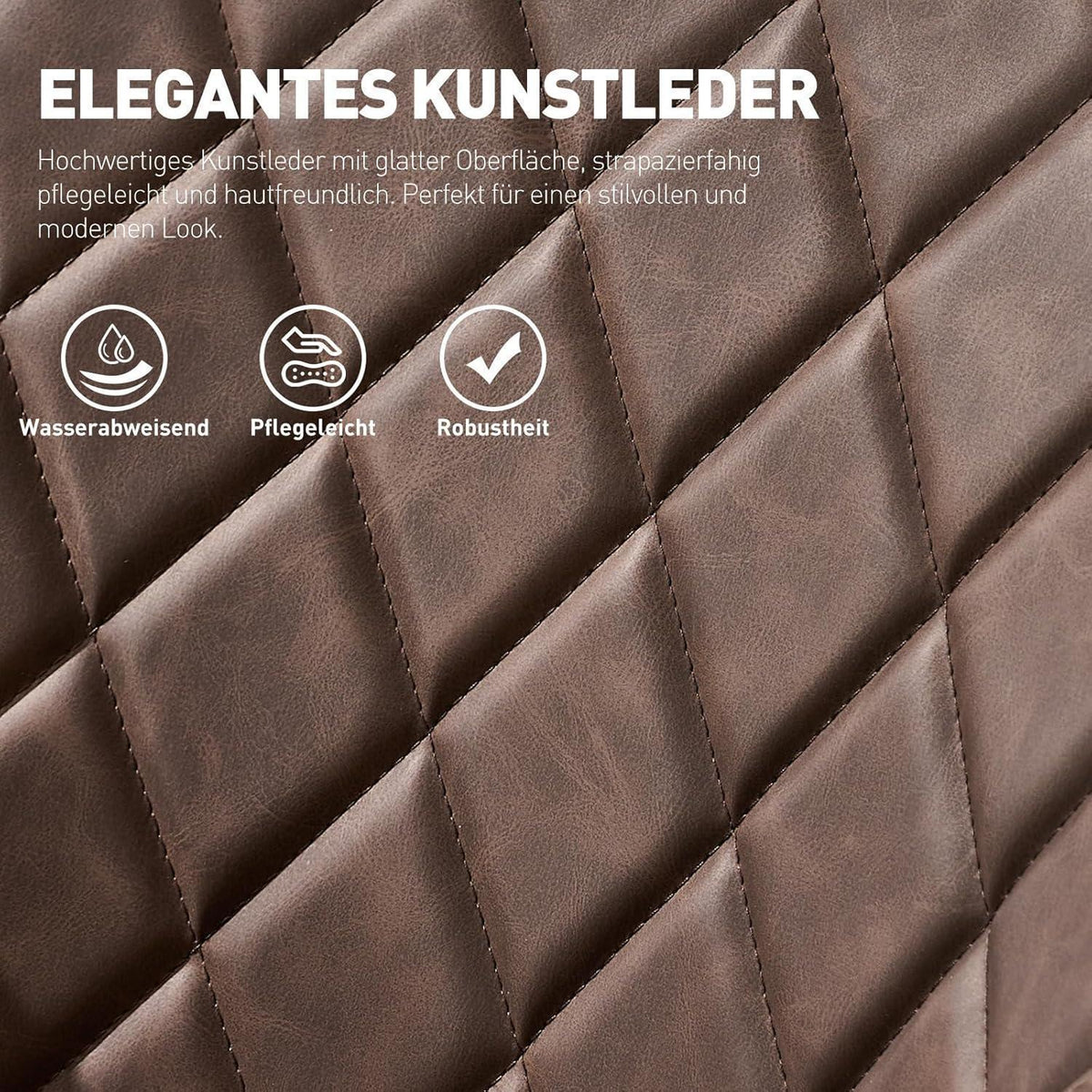 Drehbarer Esszimmerstuhl mit Armlehne – 6er Set Braun