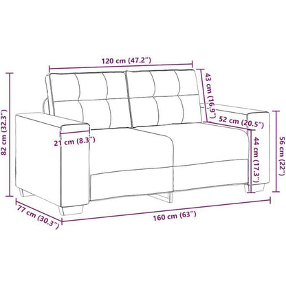 Zweisitzer Sofa Schwarz – Samtstoff, Modernes Design mit Kissen