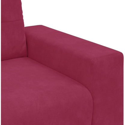 Weinroter Samt Sessel mit Kissen – 60 cm Wohnzimmer Sofa