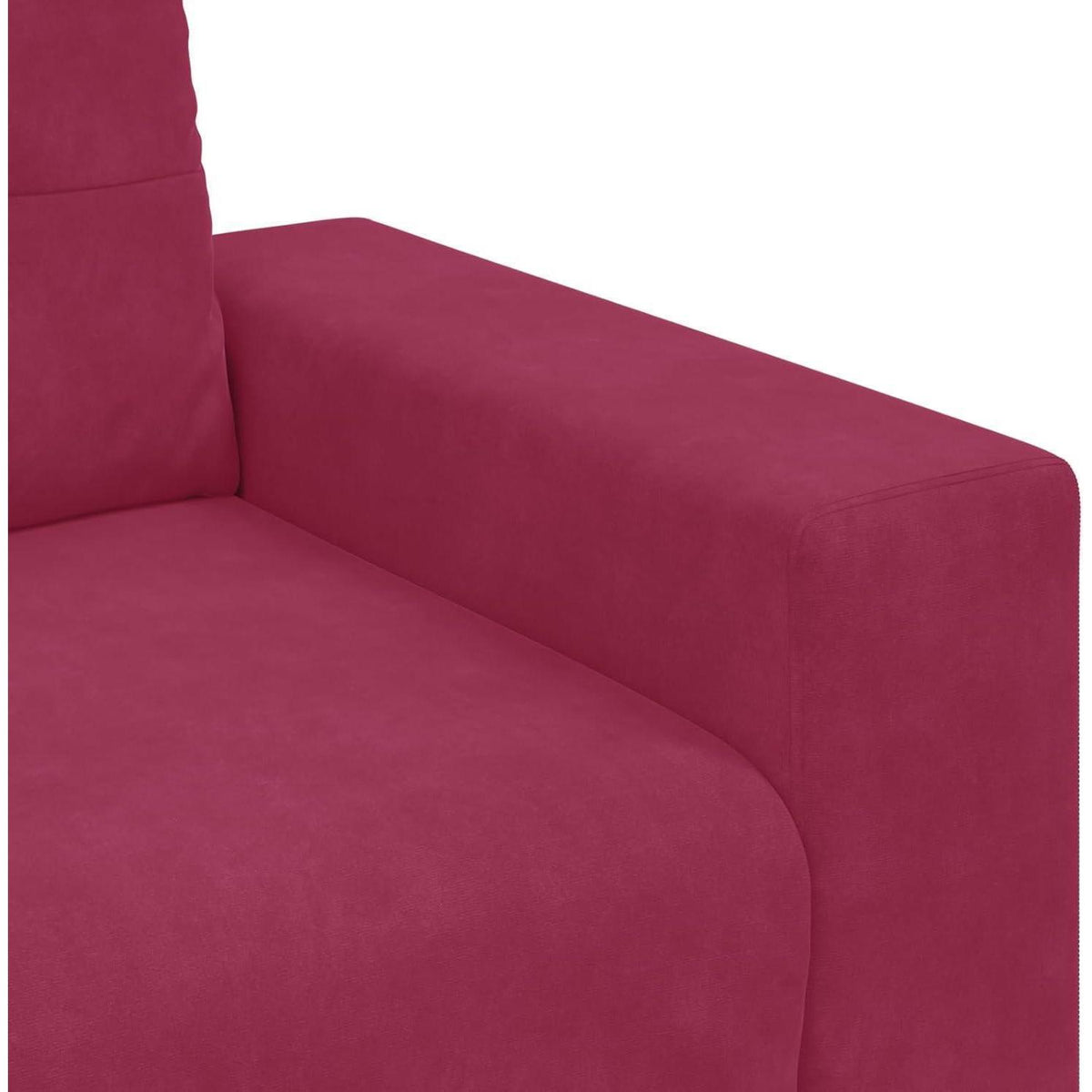 Weinrot 3-Sitzer Samtsofa – 180 cm Polstersofa