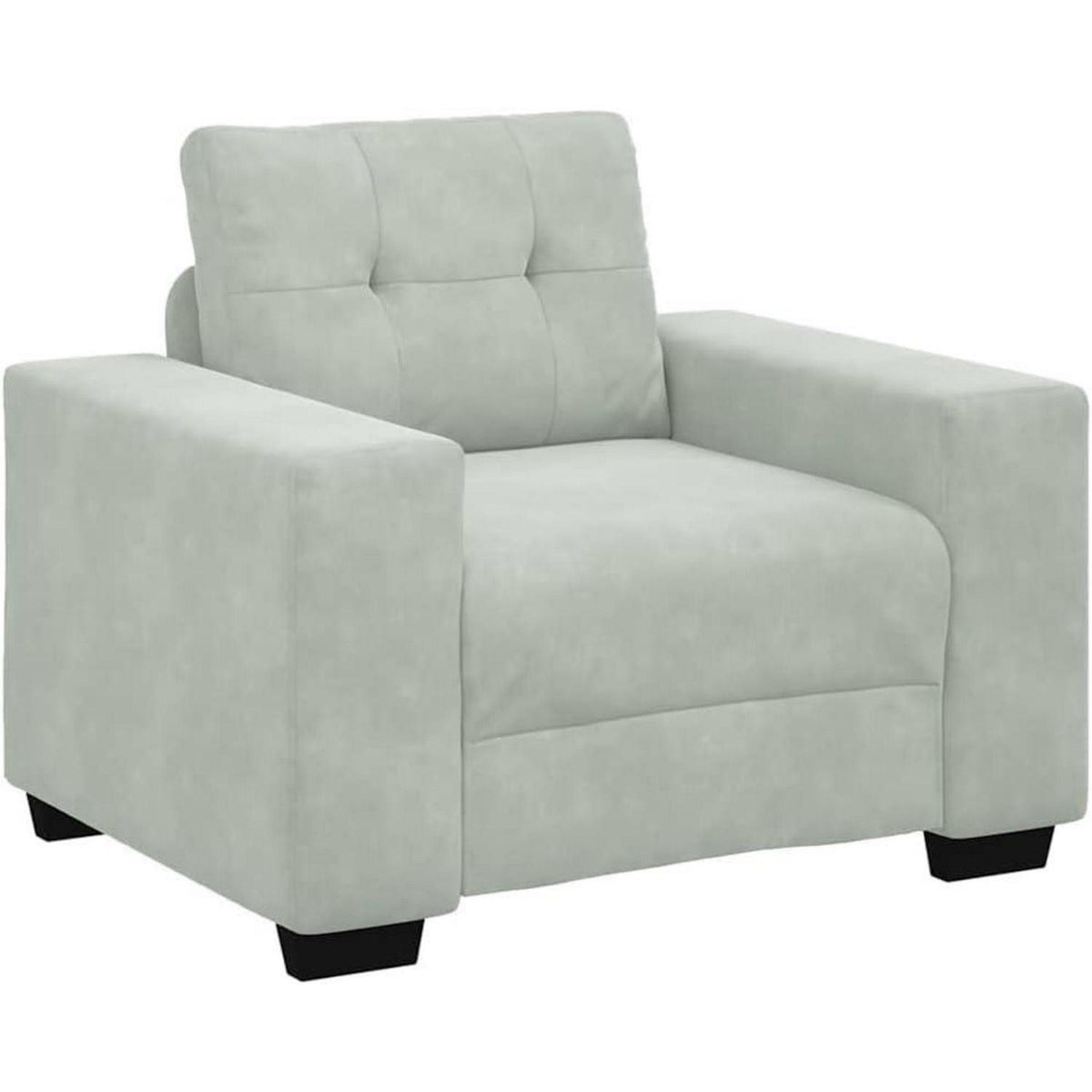 Hellgrauer Samt Sessel – Kleines Sofa 60 cm, Modernes Design