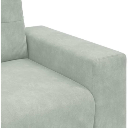 Hellgrauer Samt Sessel – Kleines Sofa 60 cm, Modernes Design