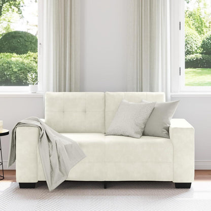 Creme 2-Sitzer Samtsofa Modern 120 cm – Bequemes Wohnzimmer Sofa