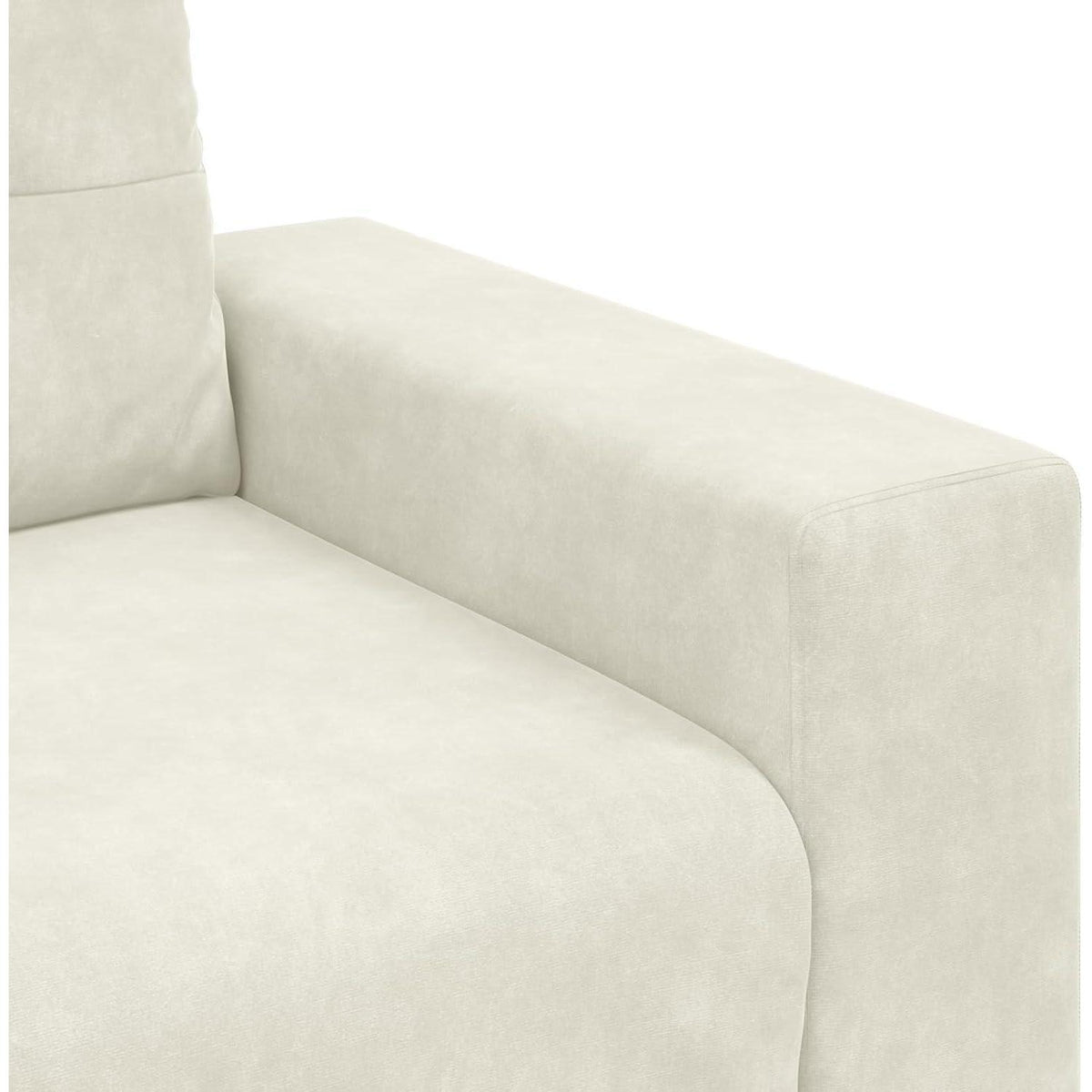 Creme 2-Sitzer Samtsofa Modern 120 cm – Bequemes Wohnzimmer Sofa