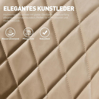 Drehbare Esszimmerstühle 6er Set Beige in Lederoptik