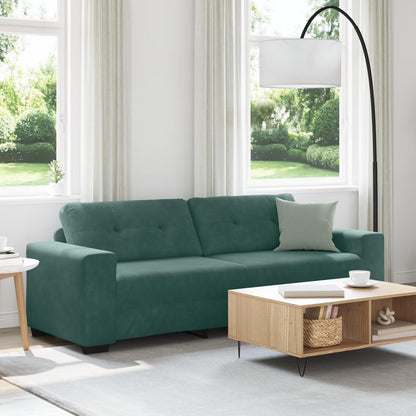 Modernes 3-Sitzer Sofa Dunkelgrün Samt 180 cm