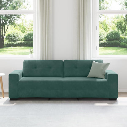 Modernes 3-Sitzer Sofa Dunkelgrün Samt 180 cm