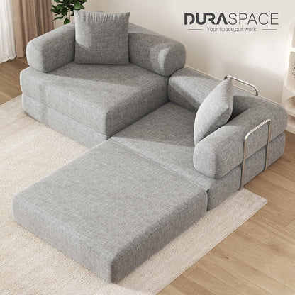 Klappsofa 199cm – Bequemer Futon & Modularer Loveseat Grau