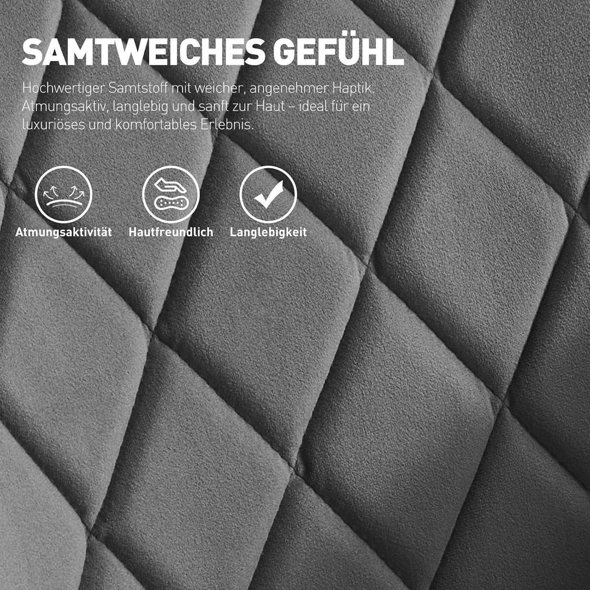 Drehbare Esszimmerstühle Samt Grau 6er Set mit Armlehne