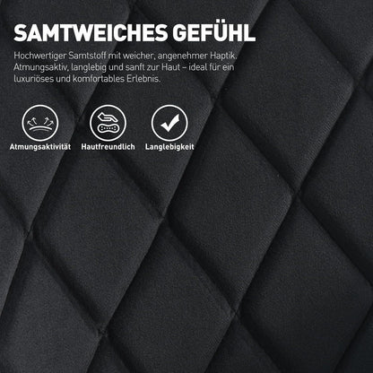 Drehbarer Samt Esszimmerstuhl mit Armlehne – 6er Set Schwarz
