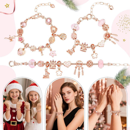 Adventskalender Schmuckset mit Armband und Charms, Rosegold