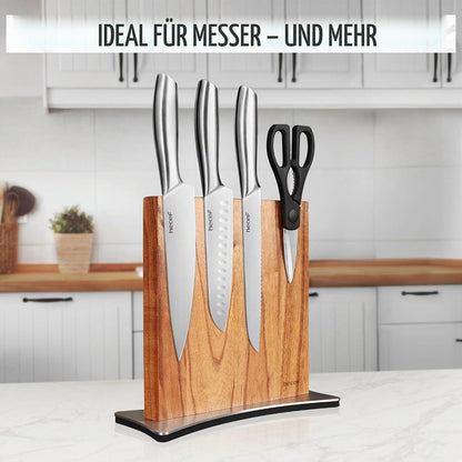 Magnetischer Messerblock aus Zedernholz mit Edelstahlfuß