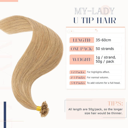 Echthaar Extensions Bondings #27 Dunkelblond 35cm - Remy U-Tip