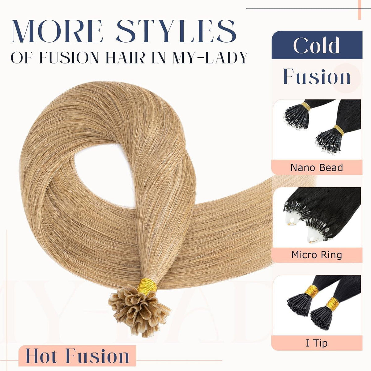 Echthaar Extensions Bondings #27 Dunkelblond 35cm - Remy U-Tip