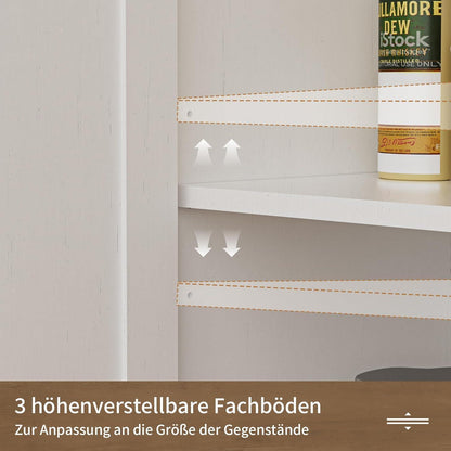 Cremeweißes Sideboard mit Schubladen & Regal – 120x35x95cm