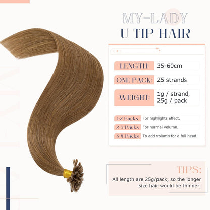 Echthaar Extensions Bondings #06 Hellbraun 55cm – 25g