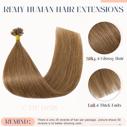 Echthaar Extensions Bondings #06 Hellbraun 55cm – 25g