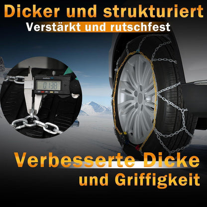 Schneeketten Auto-Fixierung 1-Min. Montage – Universell & Wiederverwendbar