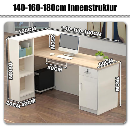 Rezeptionstheke Holz mit Stauraum – 180x60x100cm Weiß