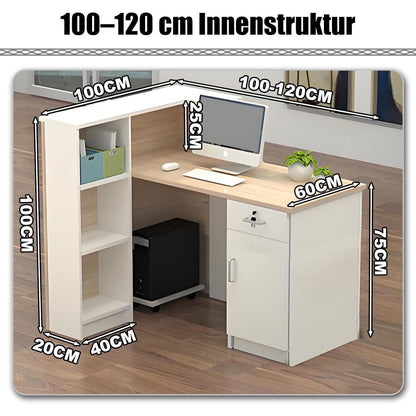 Rezeptionstheke Holz mit Stauraum – 120x60x100cm