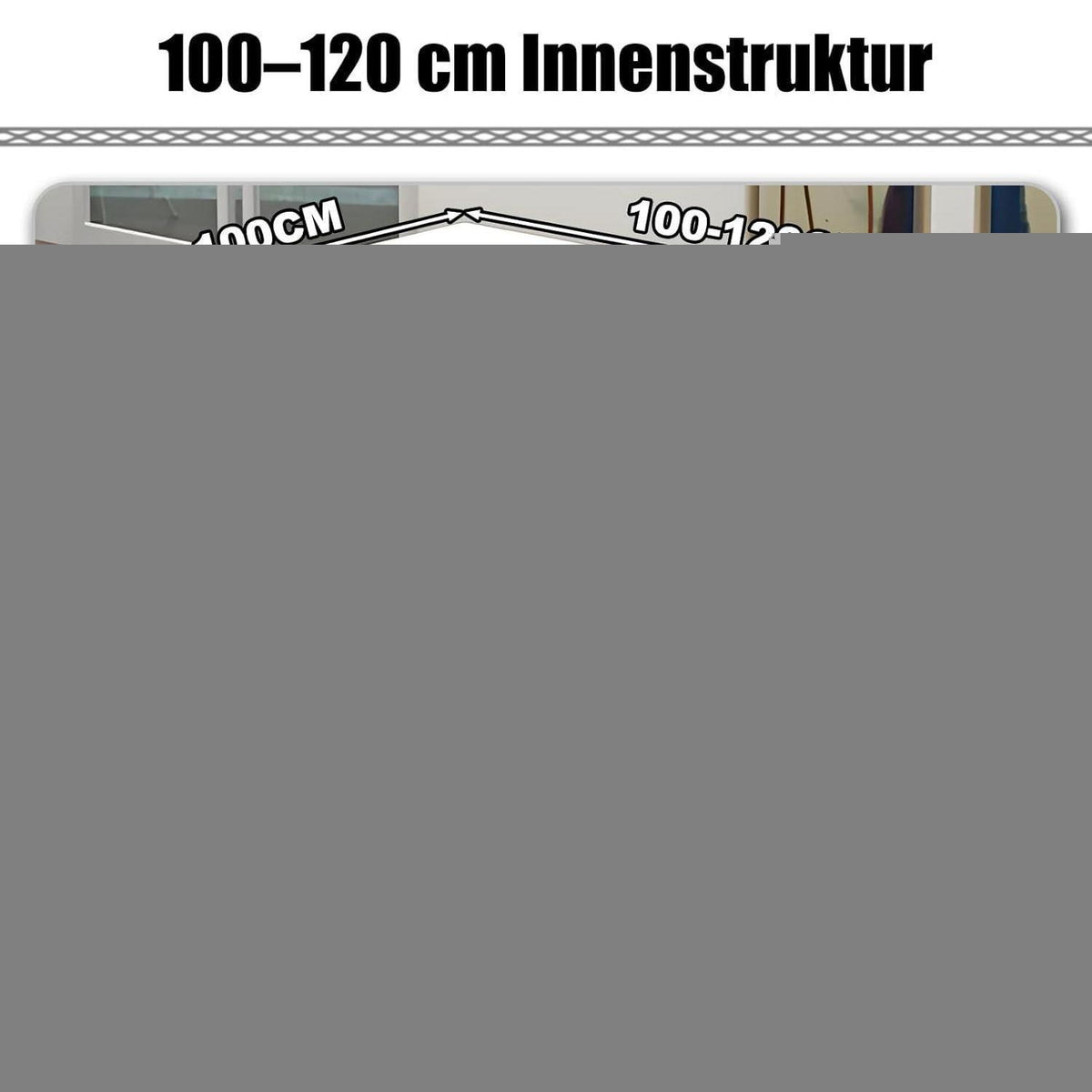 Rezeptionstheke Holz mit Stauraum – 120x60x100cm, Weiß & Schwarz