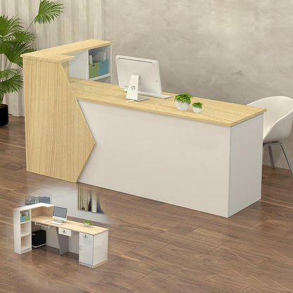Rezeptionstheke Holz mit Stauraum – 220x60x100cm